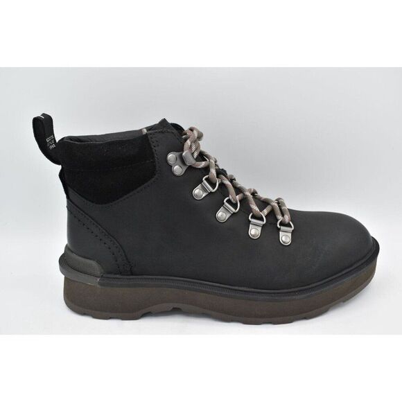 Sorel Womens Size 7.5 Hi Line Hiker Jet Black Waterproof Leather Lace Up Boots - Picture 6 of 12